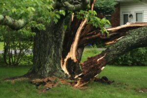 storm damage on trees, Waukesha, WI.