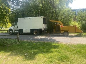 Tree Trimming Service Chipper Box Truck Appartment Complex Menomonee Falls 1 1